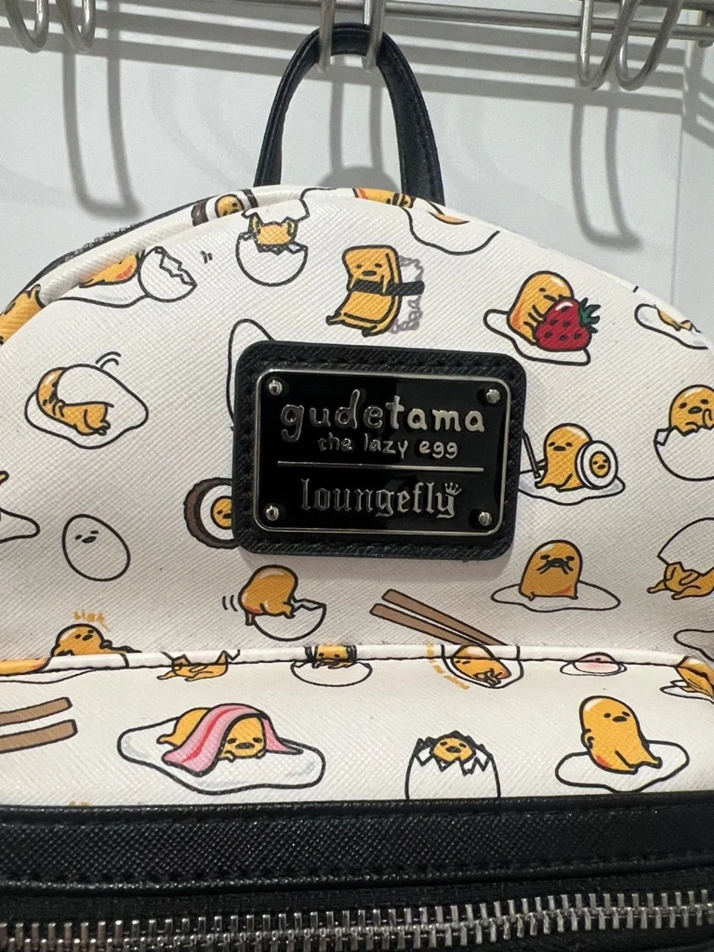 Loungefly White & Yellow Gudetama The Lazy Egg Mini Backpack